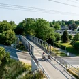 Brücke auf den Bahntrassenradweg