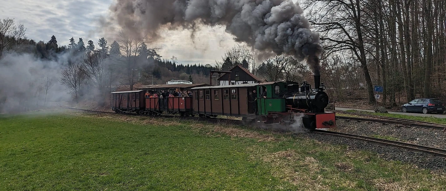 Dampfzug mit Preller