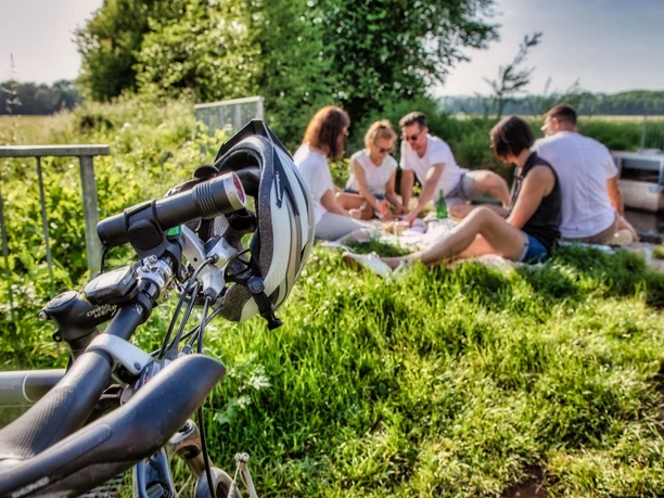 Picknick am Teilungswehr bei Ottersheim