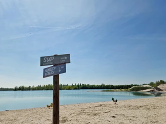Pfarrwiesensee Gimbsheim - Hinweisschild