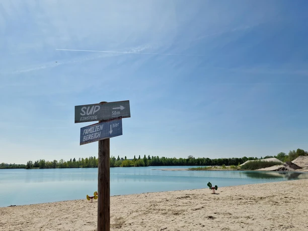 Pfarrwiesensee Gimbsheim - Hinweisschild