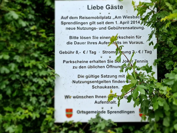Reisemobilplatz Wiesbach, Sprendlingen