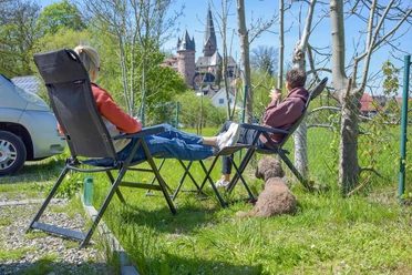 Wohnmobilstellplatz Wetter - Sicht auf Kirche