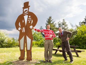 Willi und Ernst auf dem Traumschleifchen Spitzer Stein beim Quetschehannes