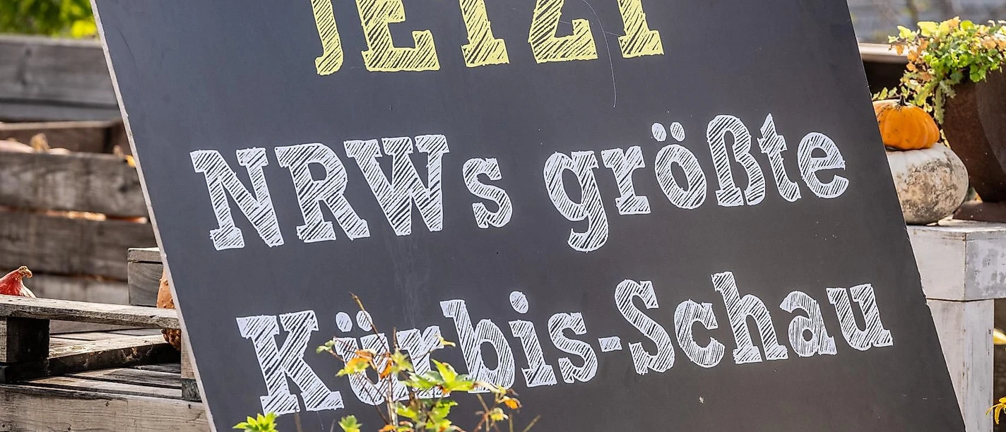 Werbeschild Kürbisschau