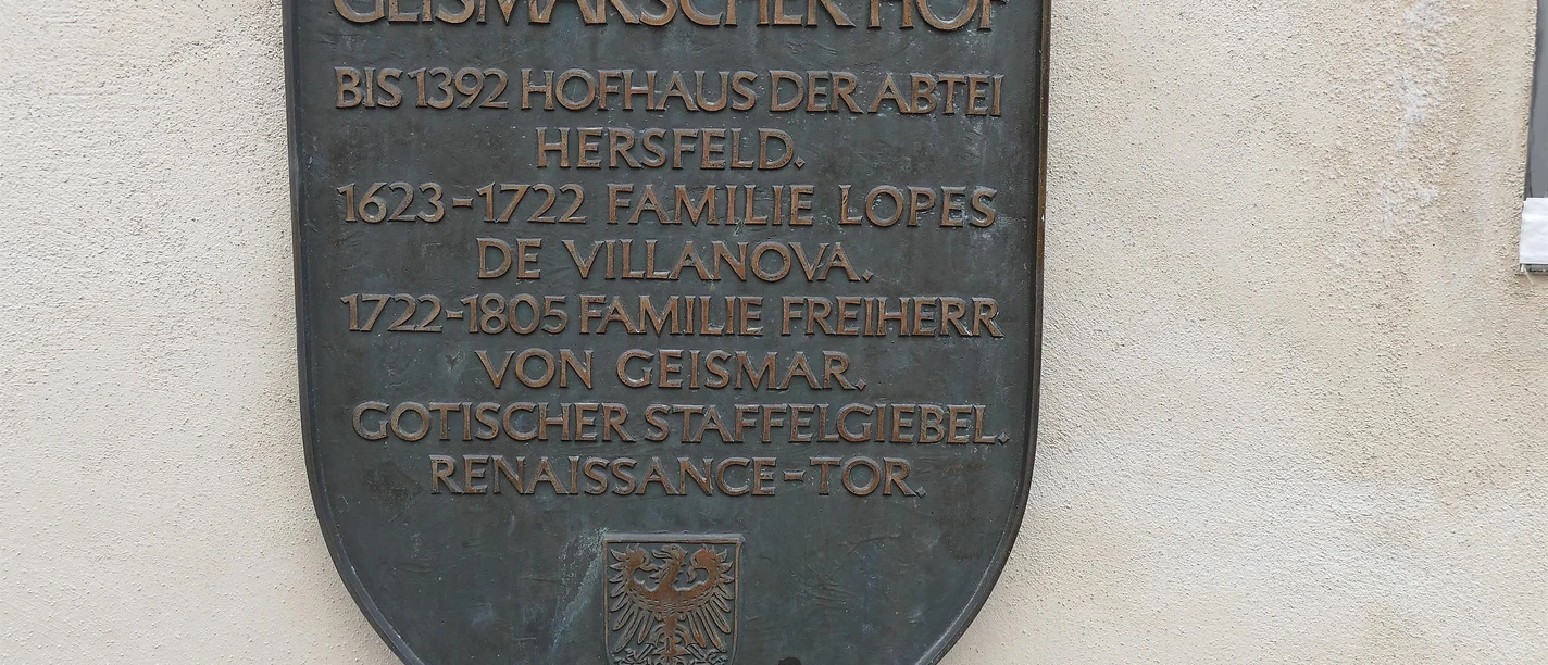 Tafel am Geismar´scher Hof Tafel am Geismar´scher Hof