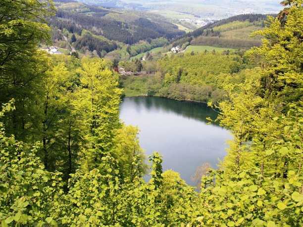 Gemündener Maar mit Bergen