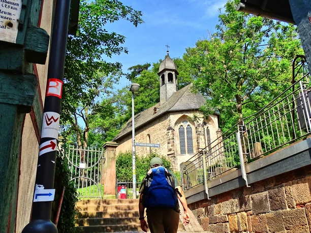 Start in Marburg, hinauf zum "Michelchen"