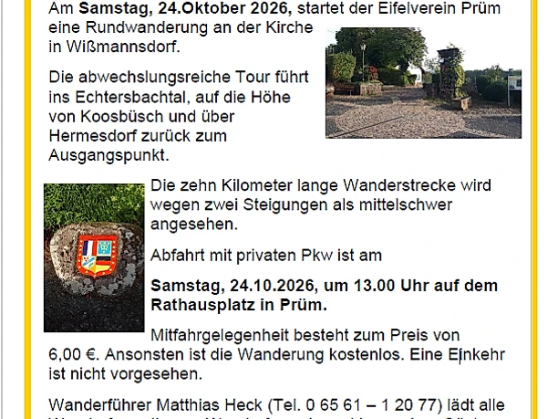 Herbstwanderung Eifelverein Prüm e.V. Herbstwanderung Eifelverein Prüm e.V.