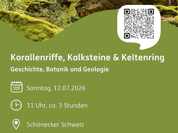 Flyer "Korallenriffe, Kalksteine & Keltenring"