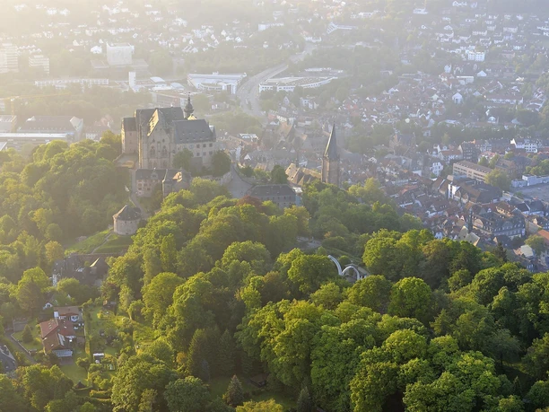 Landgrafenschloss aus der Vogelperspektive