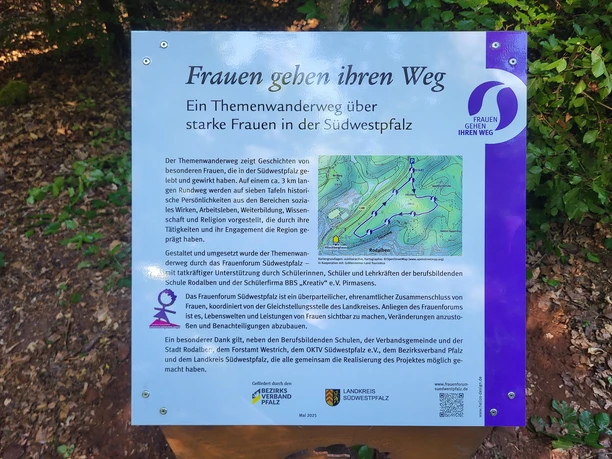 Info-Tafel Themenweg "Frauen gehen ihren Weg"