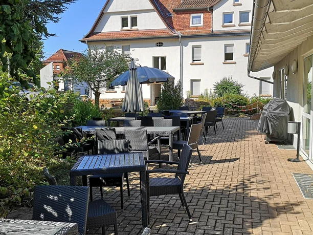 Sitzmöglichkeiten Außenbereich Gästehaus Tabor