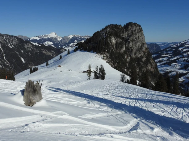 Halfway up with a view of the Stockhorn and towards the Central Plateau