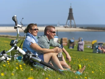 Startpunkt Elberadweg Kugelbake Cuxhaven, Cuxland