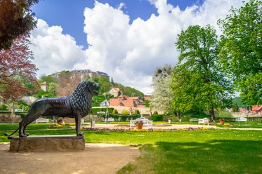 Barockgarten mit dem Braunschweiger Löwen