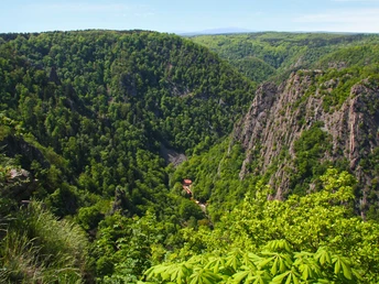 Blick vom Hexentanzplatz ins Bodetal