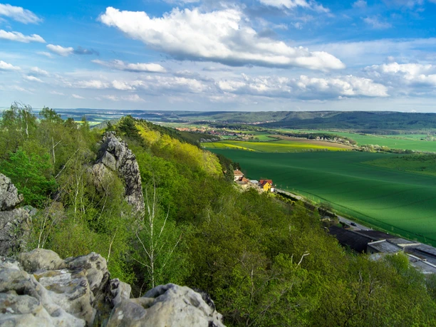 View over the Teufelsmauer towards Thale