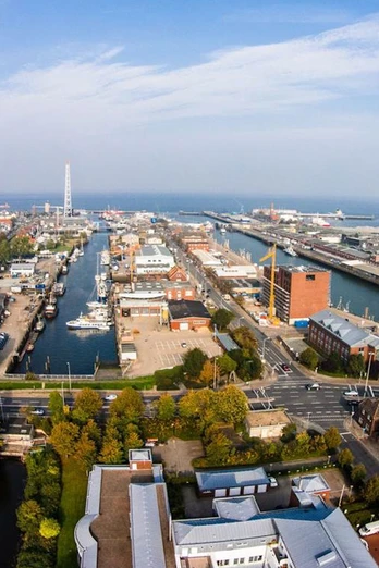 Der Fischerreihafen aus der Vogelperspektive