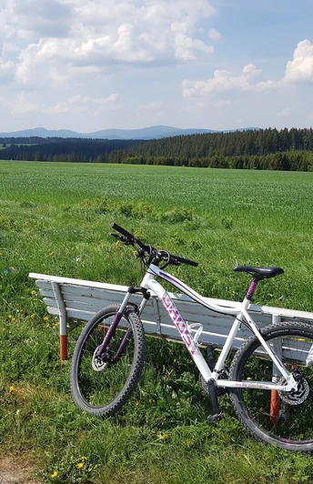 Radweg zwischen Hasselfelde und Trautenstein mit Blick auf den Brocken