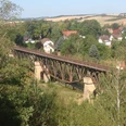 Blick über Viadukt zur Lutherstadt Mansfeld