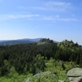 Blick über die Hohneklippen, mit dem Brocken dahinter