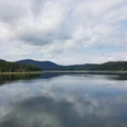 Aussicht über den Granestausee in die Harzer Berge