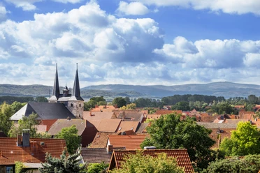 Blick über Derenburg von der ehemaligen Pfalz Derenburg