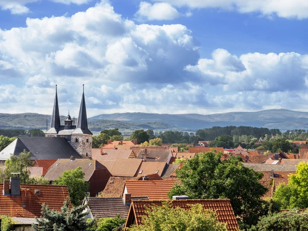 Blick über Derenburg von der ehemaligen Pfalz Derenburg