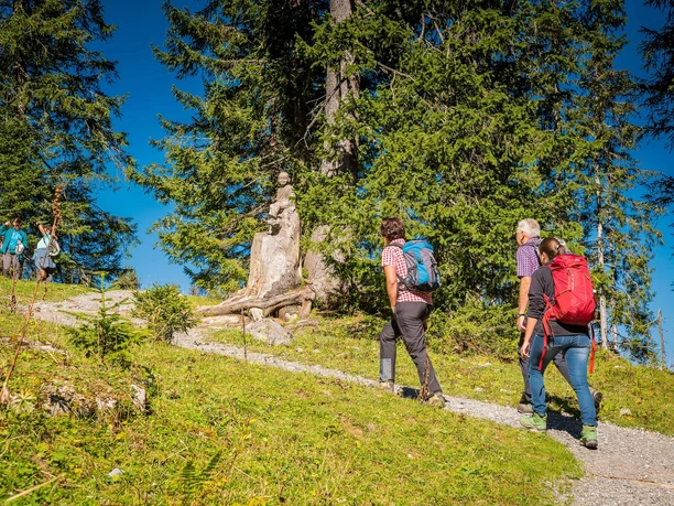 Wanderer auf dem Schnitzlerweg Axalp
