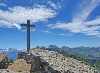 The reached destination with summit cross
