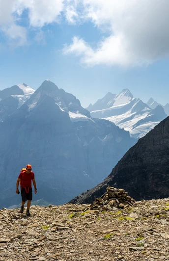 Letzte Schritte zum Gipfelplateau des Wildgärst.