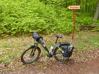 Ausschilderung in der Hainleite zum Frauenberg.