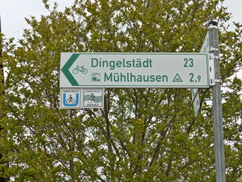 Ausschilderung der Radwege.