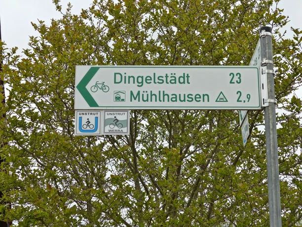 Ausschilderung der Radwege.