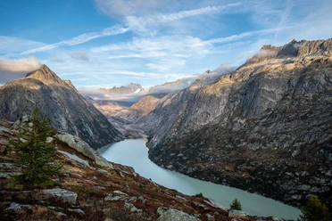 Im Quellgebiet der Aare: Blick auf den Grimselsee.