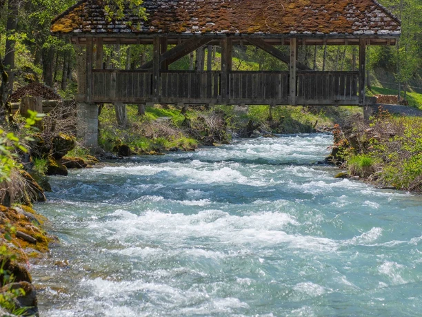 Holzbrücke über dem Fildrich.