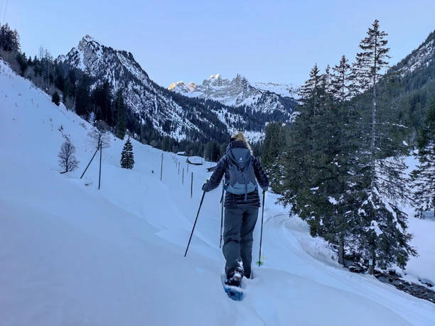 On the snowshoe trail Grimmialp