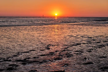 Sonnenuntergang an der Wurster Nordseeküste