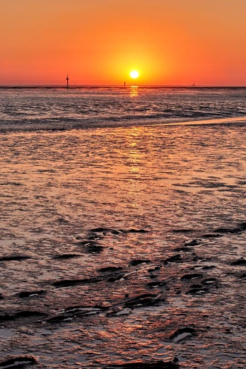 Sonnenuntergang an der Wurster Nordseeküste