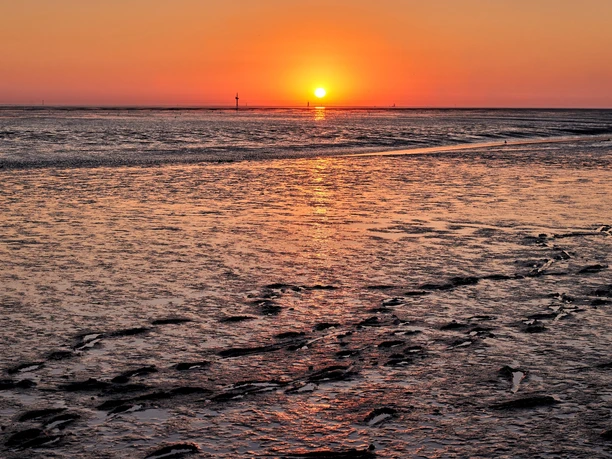 Sonnenuntergang an der Wurster Nordseeküste