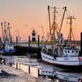 Abendstimmung am Kutterhafen in Wremen