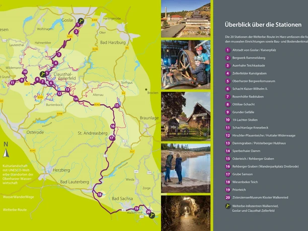 Welterberoute im Harz - Übersichtsplan