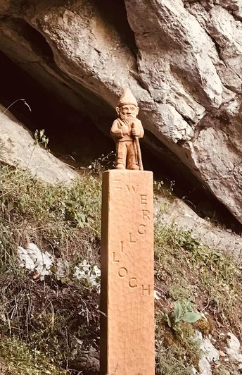 Sculpture in front of the Zwergliloch