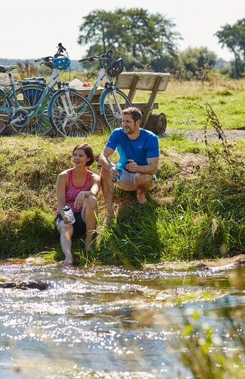 Radfahrer an der Ohe