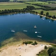 Das Emsland von oben – Heeder See mit Wasserski- und Wakeboard-Anlage ©Emsland Tourismus GmbH (1)