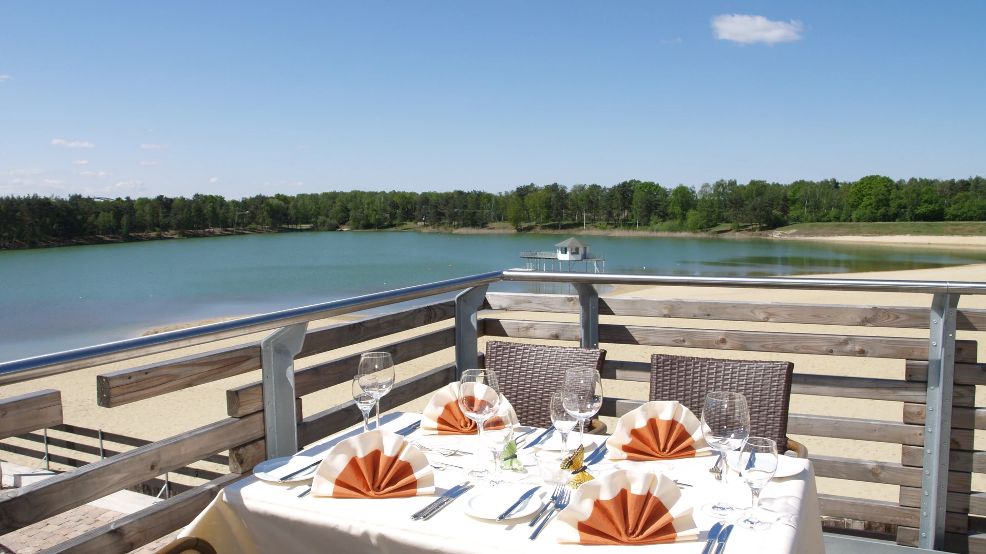 my Bernsteinsee Set table on the terrace at the Restaurant am Bernsteinsee