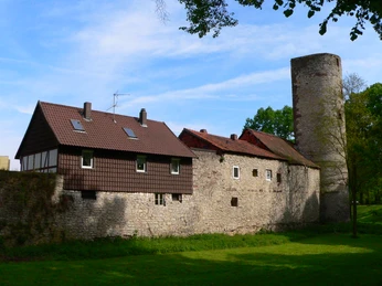 Stork Tower with city wall stork tower with town wall