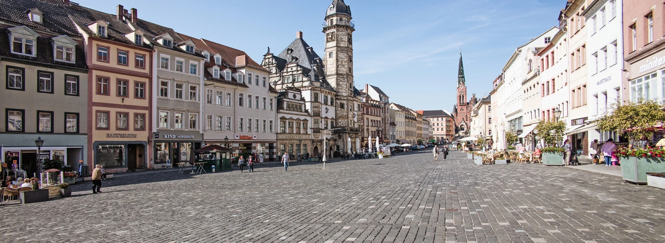 Hoofdmarkt Altenburg - evenementen in de regio Leipzig Uitzicht op het historische marktplein in Altenburg.